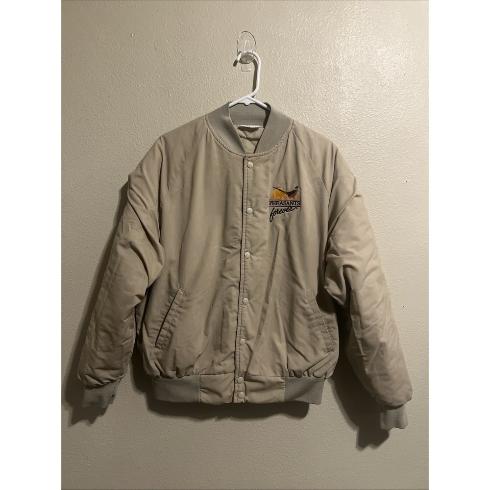 Men's Vintage Bomber‎ Jacket Size L Made In USA 80s 90s Poplins Coat
